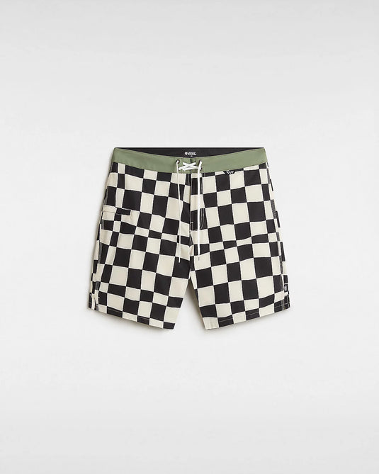 Vans Men's The Daily Check 17" Boardshorts Oatmeal/Black VN0007XSZO2