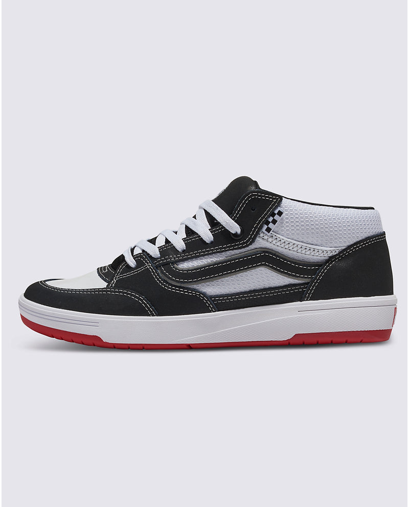 Load image into Gallery viewer, Vans Men&#39;s Zahba Mid Shoes Black/White/Red VN000CBSBWT
