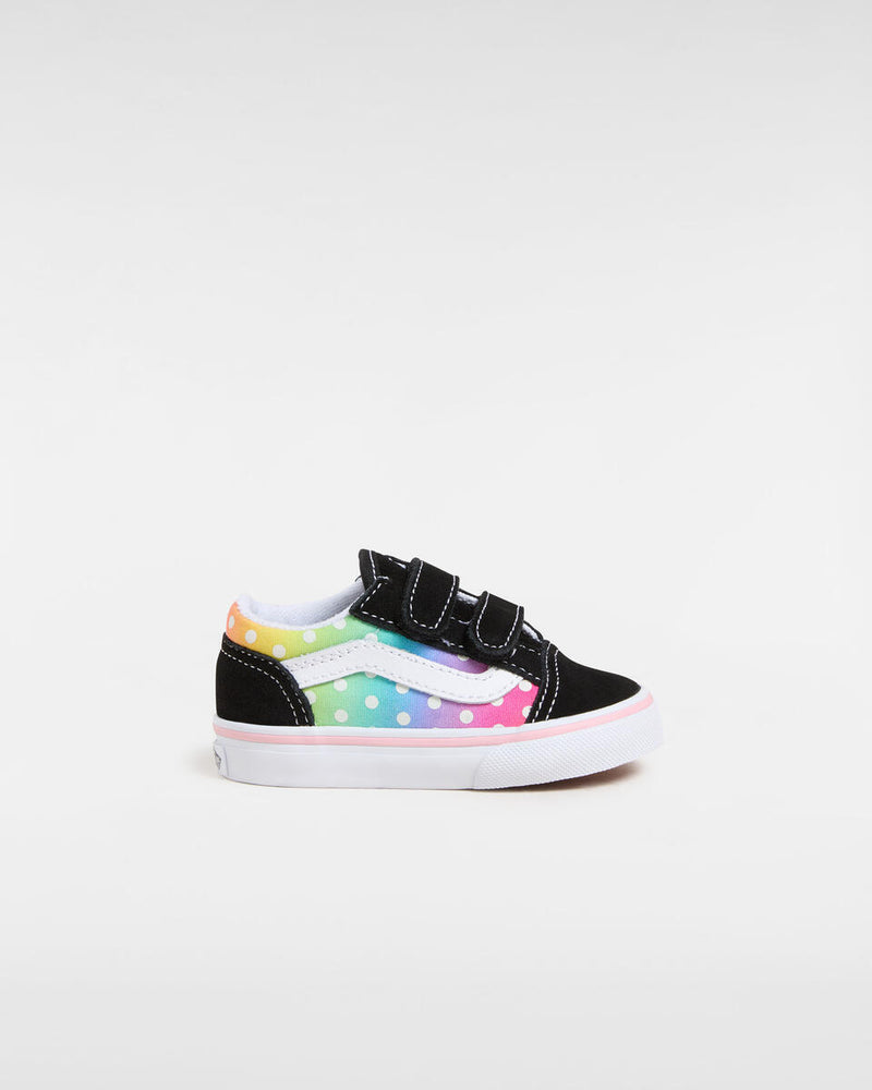 Load image into Gallery viewer, Vans Toddler&#39;s Old Skool V Shoes (1-4 Years) Glow Rainbow Black/Multi VN000CPZBOQ
