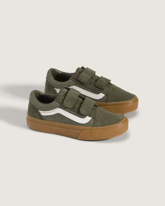 Vans Kids Old Skool V Shoes Denim Green VN000CYAGRN