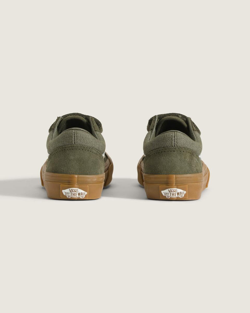 Load image into Gallery viewer, Vans Kids Old Skool V Shoes Denim Green VN000CYAGRN

