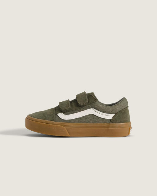Vans Kids Old Skool V Shoes Denim Green VN000CYAGRN