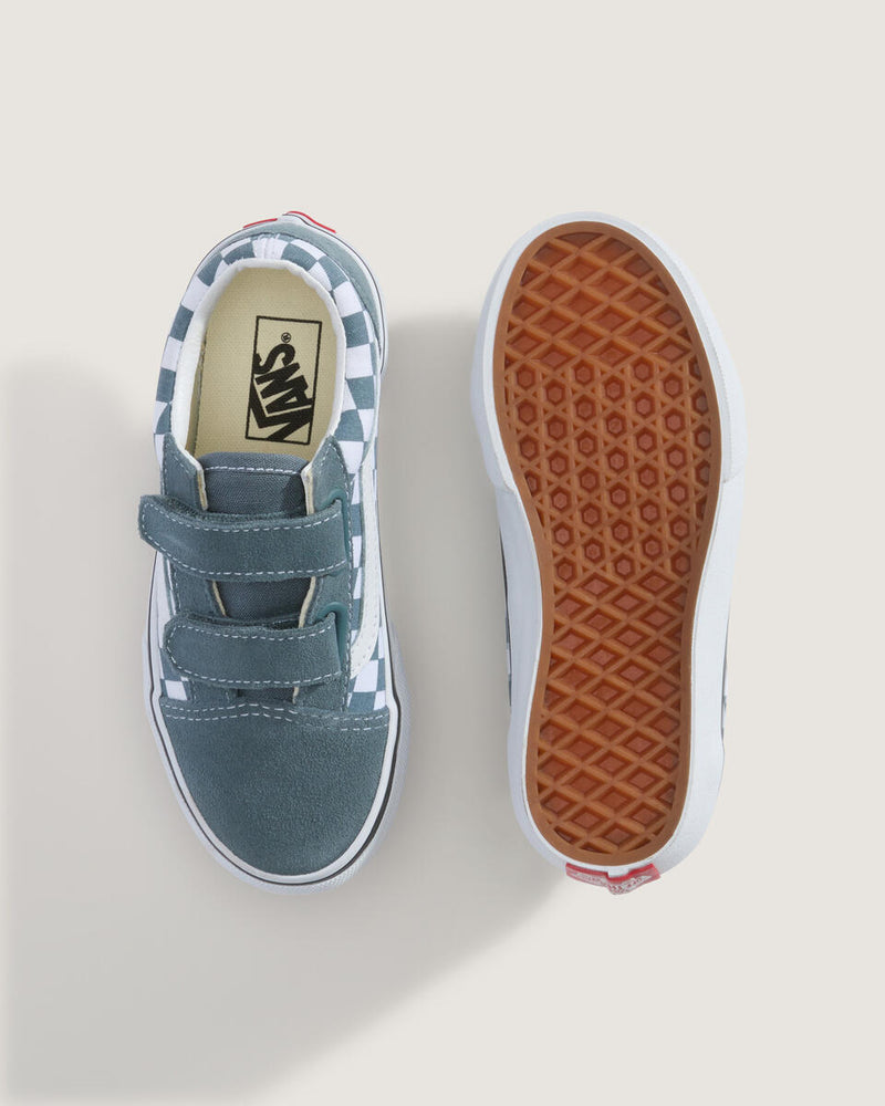 Load image into Gallery viewer, Vans Kids Old Skool V Shoes Color Theory Checkerboard VN000CYARV21
