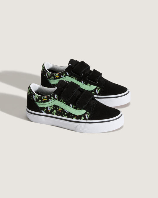 Vans Kid's Old Skool V Shoes Glow Cosmic Cruisers Black VN000CYAYJ71