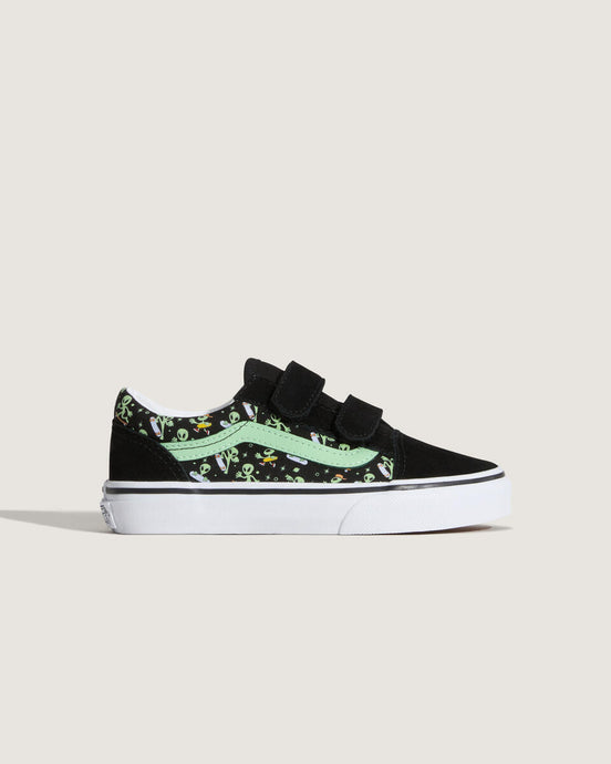 Vans Kid's Old Skool V Shoes Glow Cosmic Cruisers Black VN000CYAYJ71