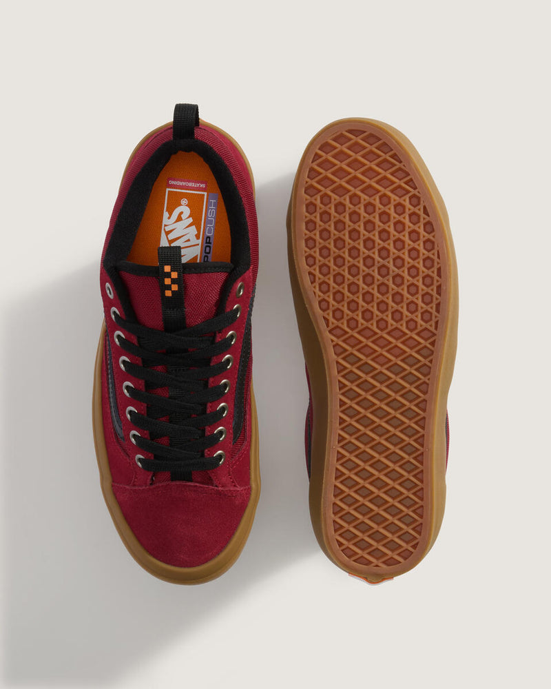 Load image into Gallery viewer, Vans Men&#39;s Skate Old Skool 36+ Shoes Gum Burgundy VN000D5RBRG
