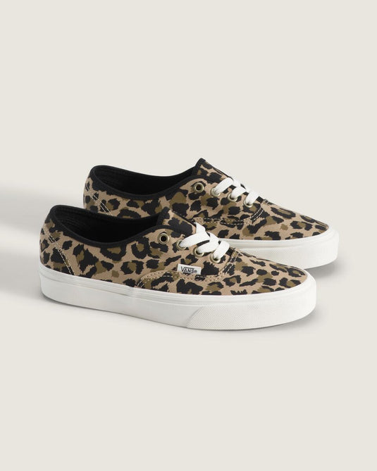 Vans Women's Authentic Shoes Leopard Black/Incense Tan VN000D6GGR4