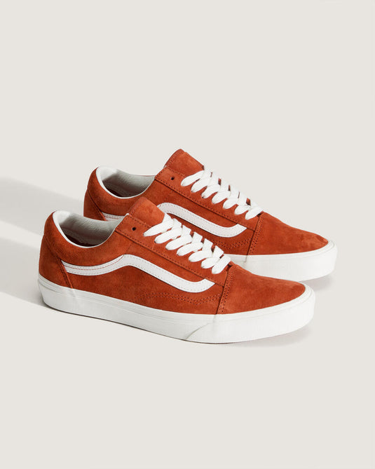 Vans Women's Pig Suede Old Skool Shoes Burnt Orange VN000D7ZBTO
