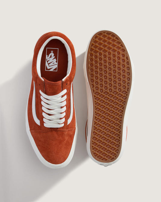 Vans Women's Pig Suede Old Skool Shoes Burnt Orange VN000D7ZBTO