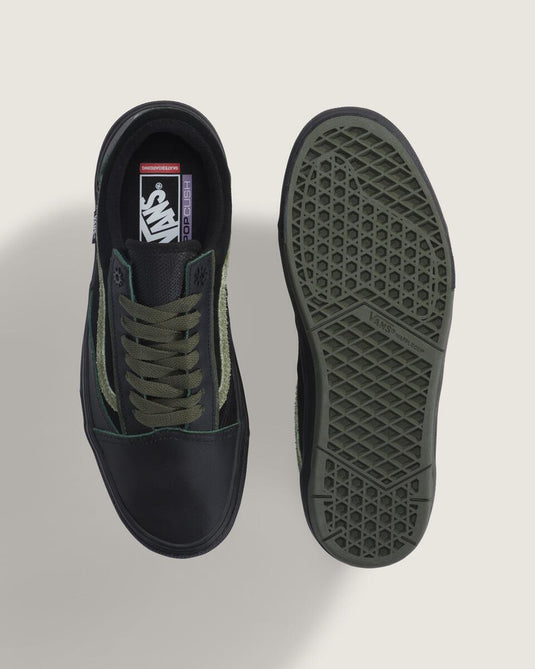 Vans Unisex Skate Old Skool Wafflecup Shoes Willow Green/Black VN000EB7203