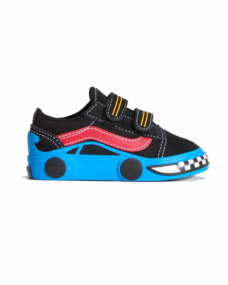 Load image into Gallery viewer, Vans Toddler Old Skool V Car Shoes Black/Blue VN000EE7Y61

