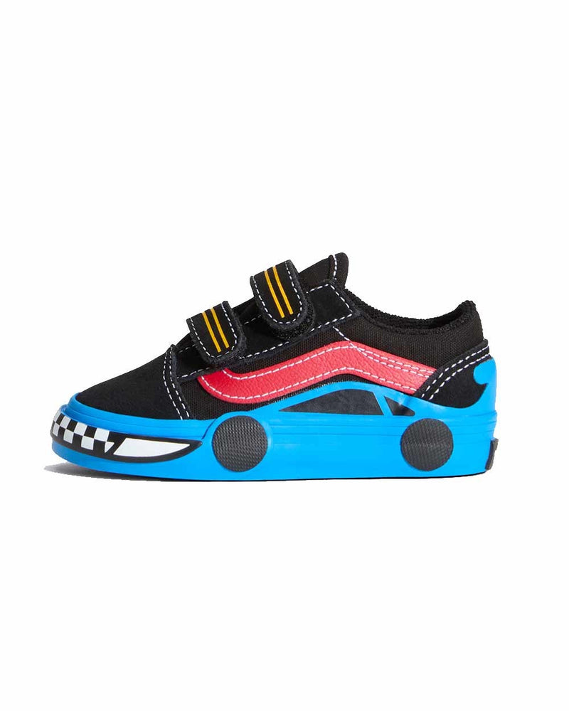 Load image into Gallery viewer, Vans Toddler Old Skool V Car Shoes Black/Blue VN000EE7Y61

