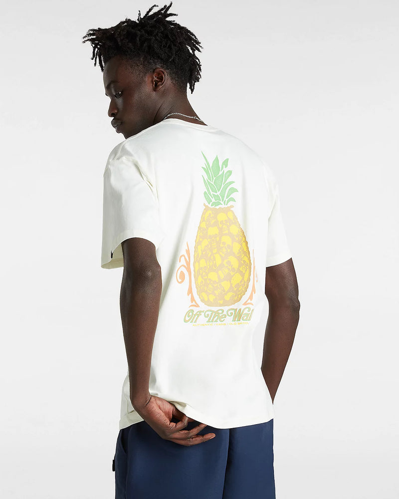 Load image into Gallery viewer, Vans Men&#39;s Pineapple Skull Classic Fit T-Shirt Marshmallow VN000G5HFS8
