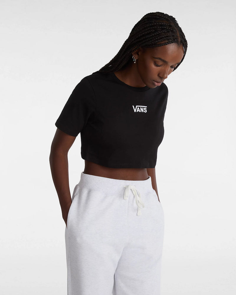 Load image into Gallery viewer, Vans Women&#39;s Flying V Crew Crop T-Shirt Black VN000GFFBLK
