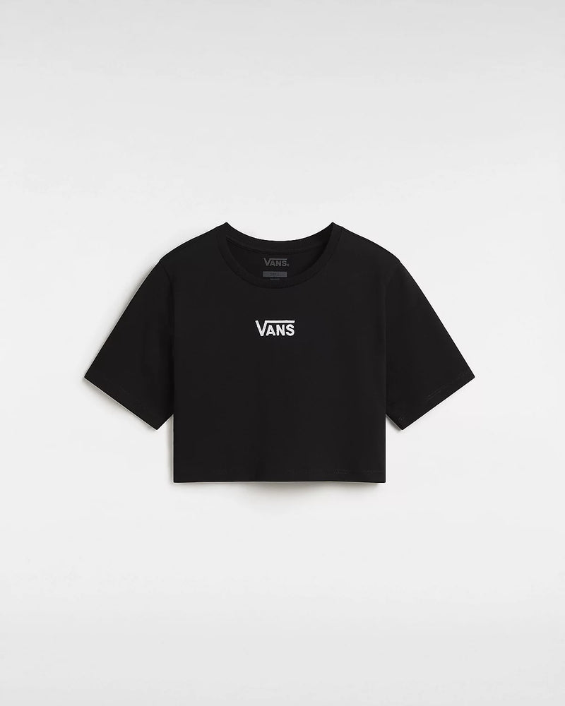 Load image into Gallery viewer, Vans Women&#39;s Flying V Crew Crop T-Shirt Black VN000GFFBLK
