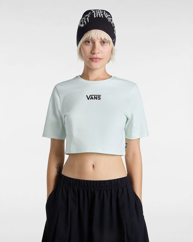 Load image into Gallery viewer, Vans Women&#39;s Flying V Crew Crop T-Shirt Hint Of Mint VN000GFFRNE
