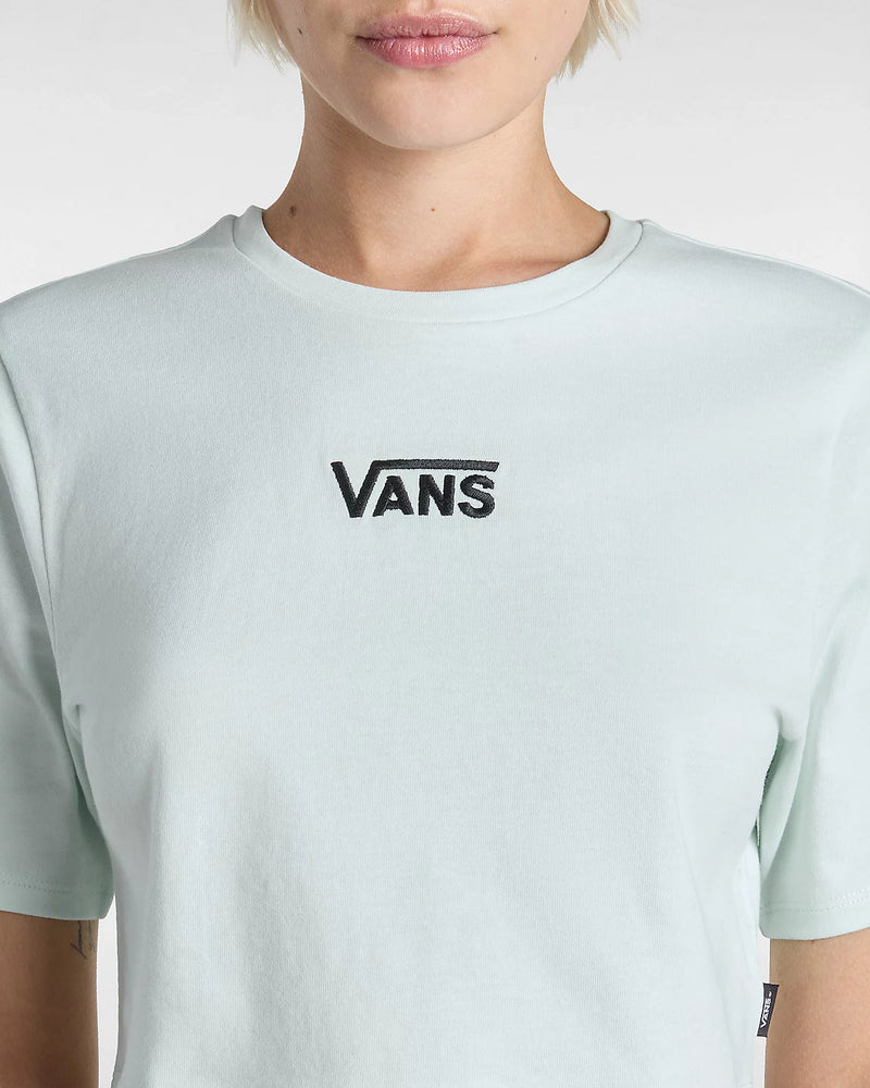 Load image into Gallery viewer, Vans Women&#39;s Flying V Crew Crop T-Shirt Hint Of Mint VN000GFFRNE
