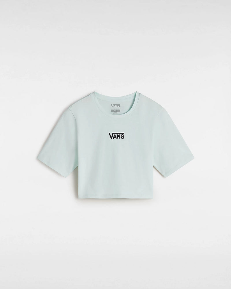 Load image into Gallery viewer, Vans Women&#39;s Flying V Crew Crop T-Shirt Hint Of Mint VN000GFFRNE
