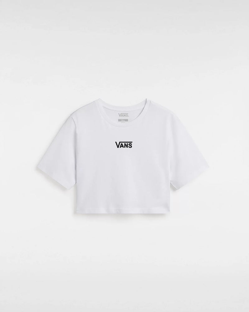 Load image into Gallery viewer, Vans Women&#39;s Flying V Crew Crop T-Shirt White VN000GFFWHT
