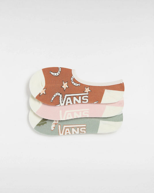 Vans Women's Overstimulated Canoodle Socks (3 Pairs) Orange VN000GMQEHC