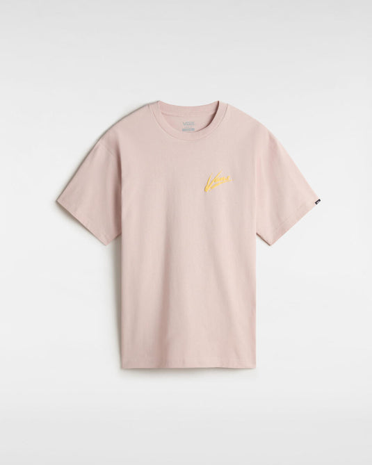 Vans Men's Brush Script Loose Fit T-Shirt Sepia Rose VN000K42O3N