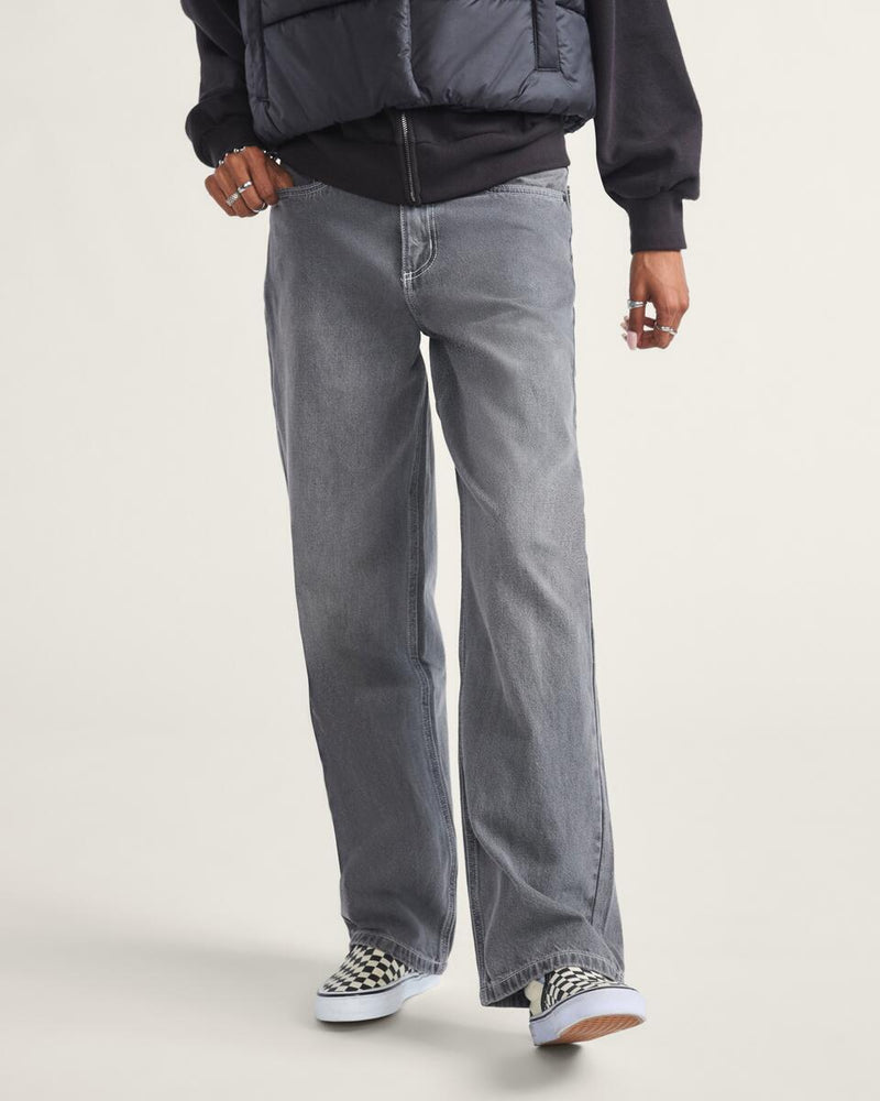 Load image into Gallery viewer, Vans Women&#39;s Sirelle 5 Pocket Puddle Pants Grey Wash VN000MB5Y7J
