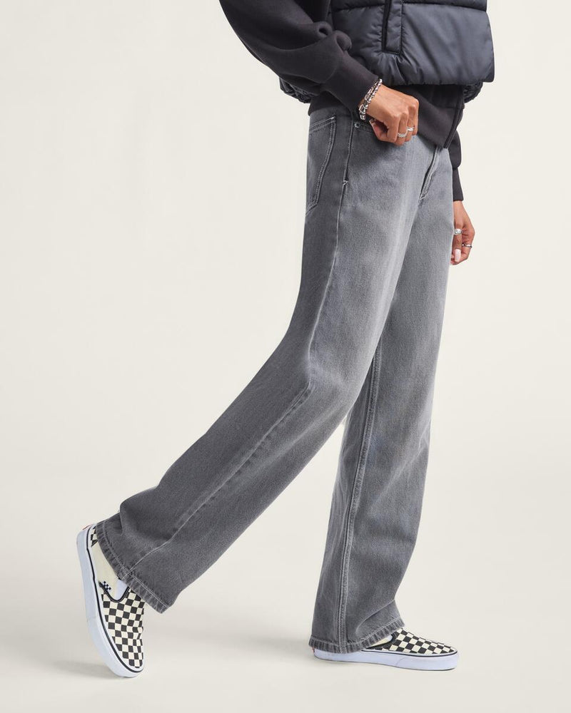 Load image into Gallery viewer, Vans Women&#39;s Sirelle 5 Pocket Puddle Pants Grey Wash VN000MB5Y7J
