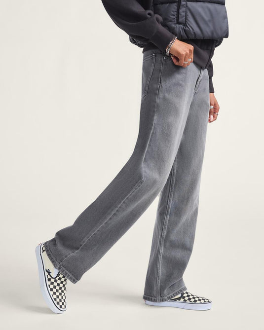 Vans Women's Sirelle 5 Pocket Puddle Pants Grey Wash VN000MB5Y7J