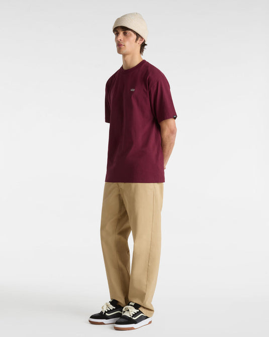 Vans Men's Left Chest II T-Shirt Burgundy VN000P1PBRG
