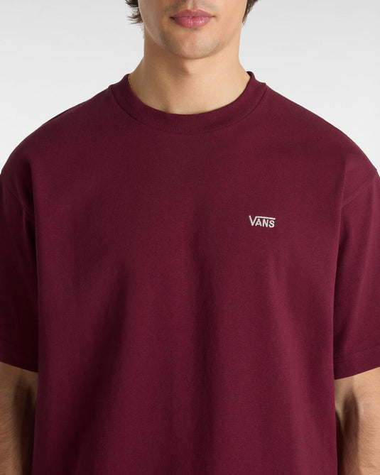 Vans Men's Left Chest II T-Shirt Burgundy VN000P1PBRG