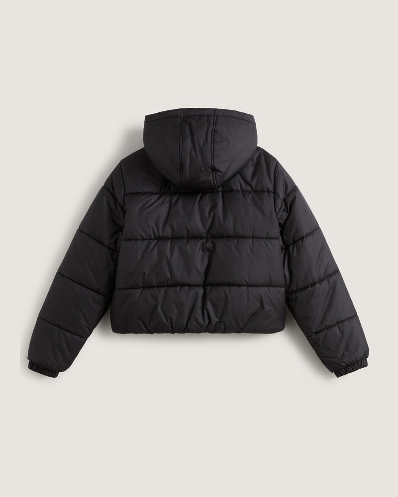 Load image into Gallery viewer, Vans Women&#39;s Hillgate Cropped Puffer Jacket Black VN000PK1BLK
