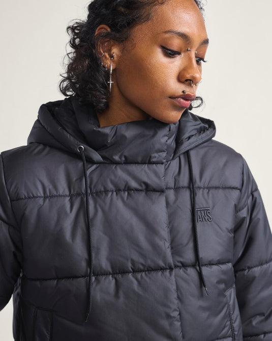Vans Women's Hillgate Cropped Puffer Jacket Black VN000PK1BLK