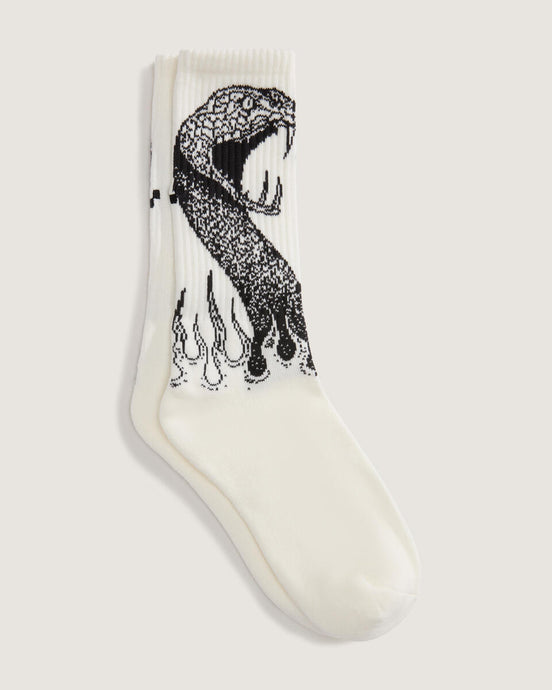 Vans Unisex Skate Mike G Snake Flame Crew Socks White VN000PNYFS8