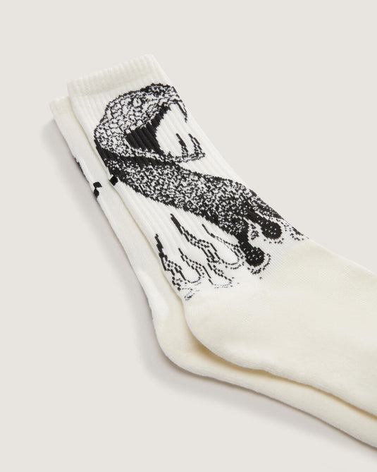Vans Unisex Skate Mike G Snake Flame Crew Socks White VN000PNYFS8