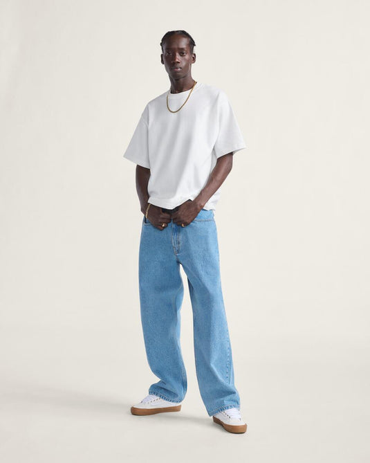 Vans Men's Check-5 Baggy Denim Pants Stone Wash/Blue VN000PQHCDX