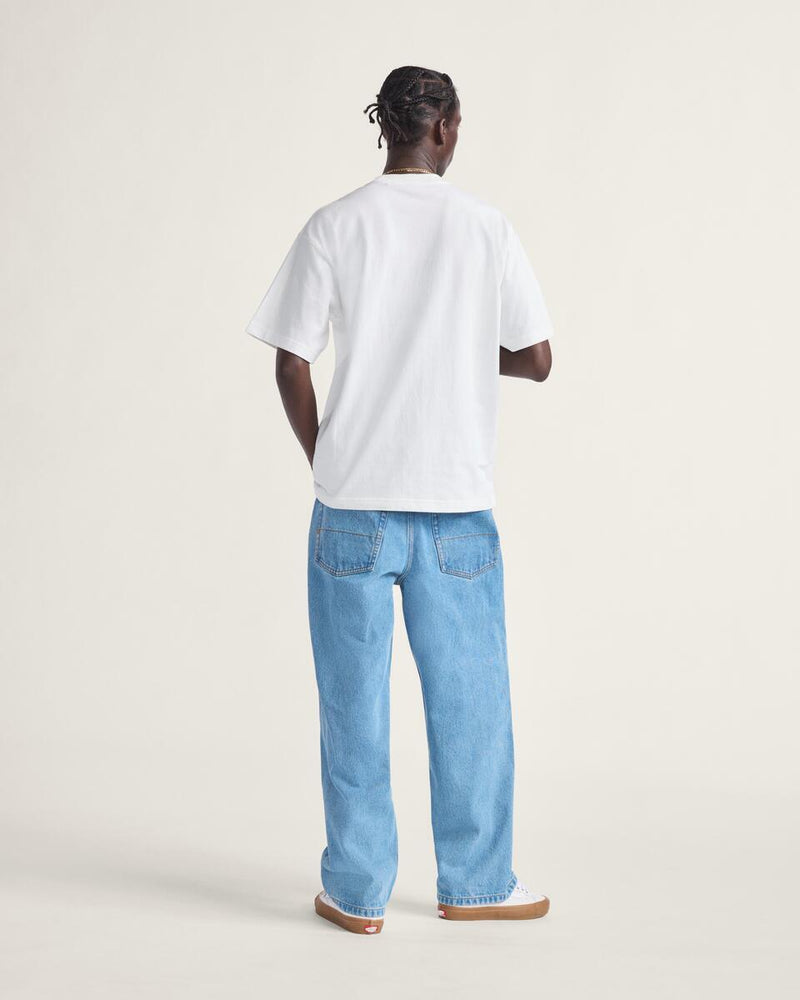 Load image into Gallery viewer, Vans Men's Check-5 Baggy Denim Pants Stone Wash/Blue VN000PQHCDX
