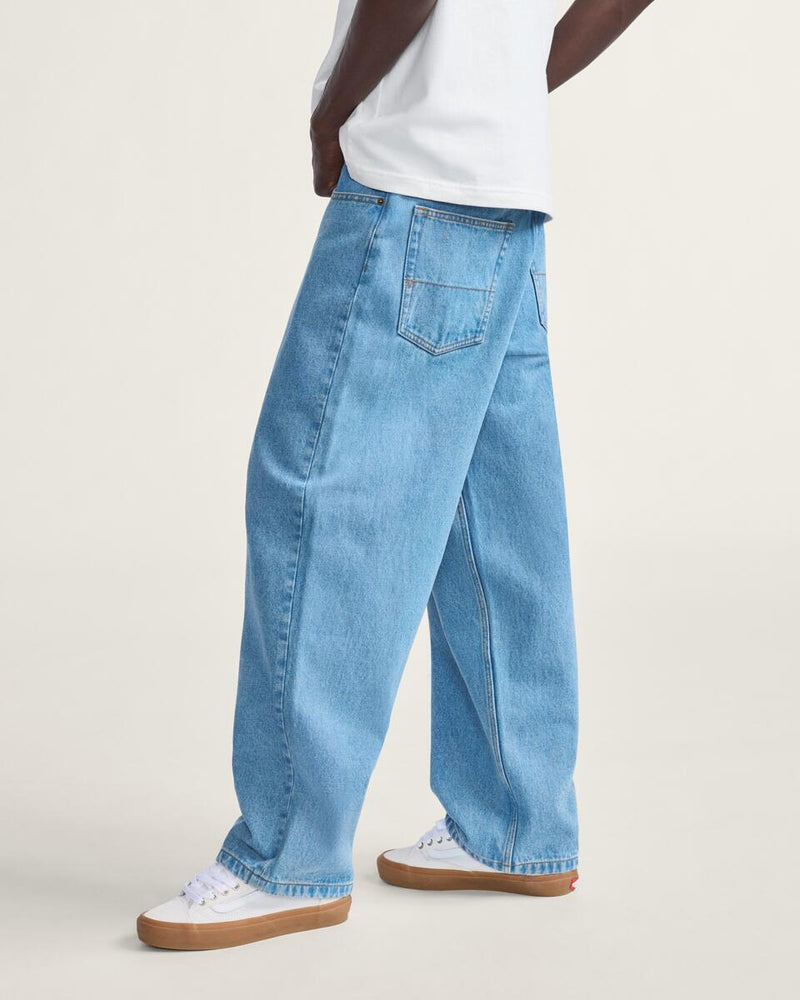 Load image into Gallery viewer, Vans Men's Check-5 Baggy Denim Pants Stone Wash/Blue VN000PQHCDX
