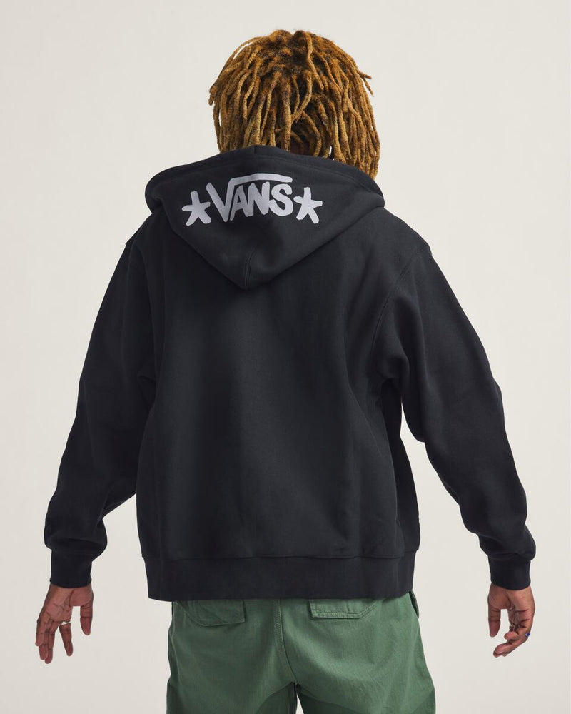 Load image into Gallery viewer, Vans Men&#39;s Skate Atiba Haze Full Zip Hoodie Black VN000Q77BLK
