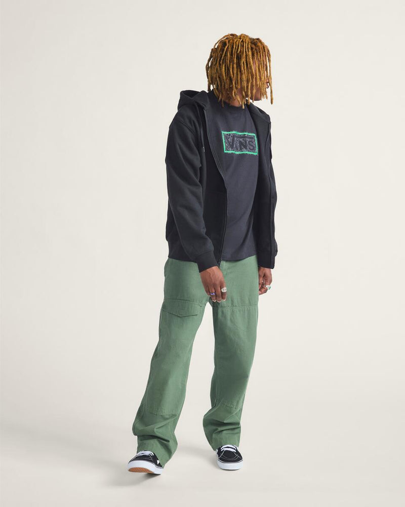 Load image into Gallery viewer, Vans Men&#39;s Skate Atiba Haze Full Zip Hoodie Black VN000Q77BLK
