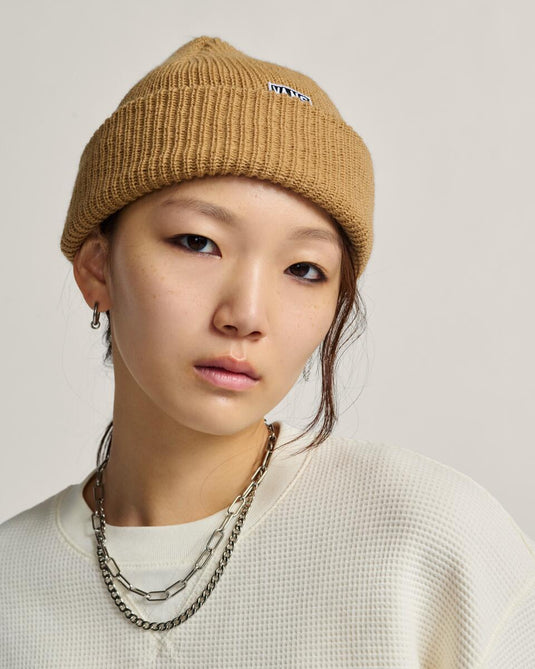Vans Women's Hex Patch Cuff Beanie Warm Taupe VN000QAUE2V