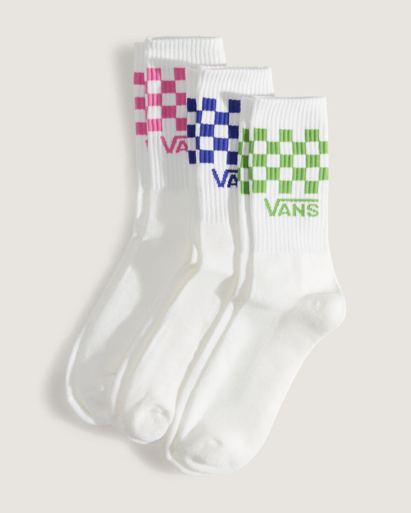 Load image into Gallery viewer, Vans Unisex Classic Check Crew Socks (3 Pack) Fizz Pink VN000QBUFRQ
