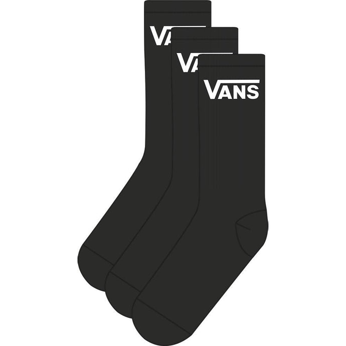 Vans Unisex Classic Crew Socks (3 Pairs) Black VN000QBVBLK