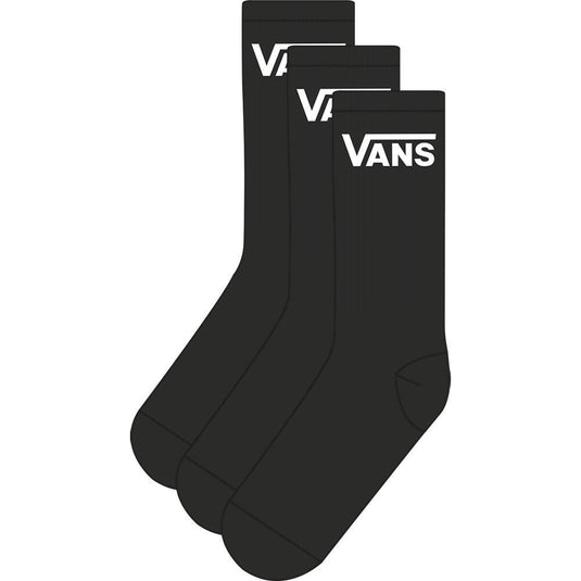 Vans Unisex Classic Crew Socks (3 Pairs) Black VN000QBVBLK