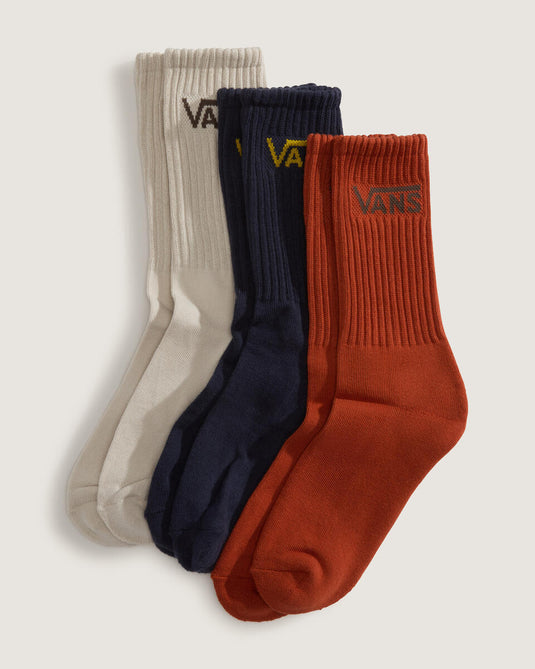Vans Unisex Classic Crew Socks (3 Pairs) Blue VN000QBVJDU