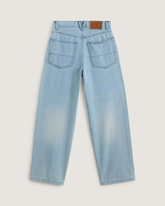 Vans Women's Cinched Check 5 Pockets Pants Light Stonewash VN000R4STTJ