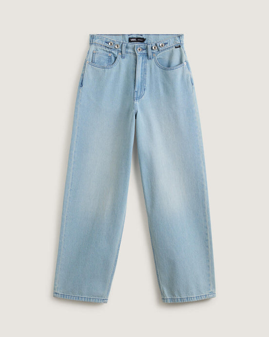 Vans Women's Cinched Check 5 Pockets Pants Light Stonewash VN000R4STTJ
