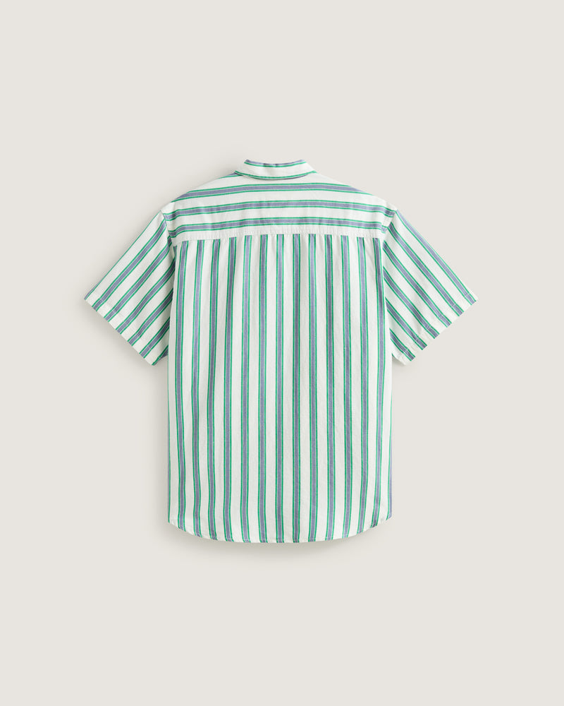 Load image into Gallery viewer, Vans Men's Lawson Stripe Shirt White/Vivid Verdant VN000TADGCP

