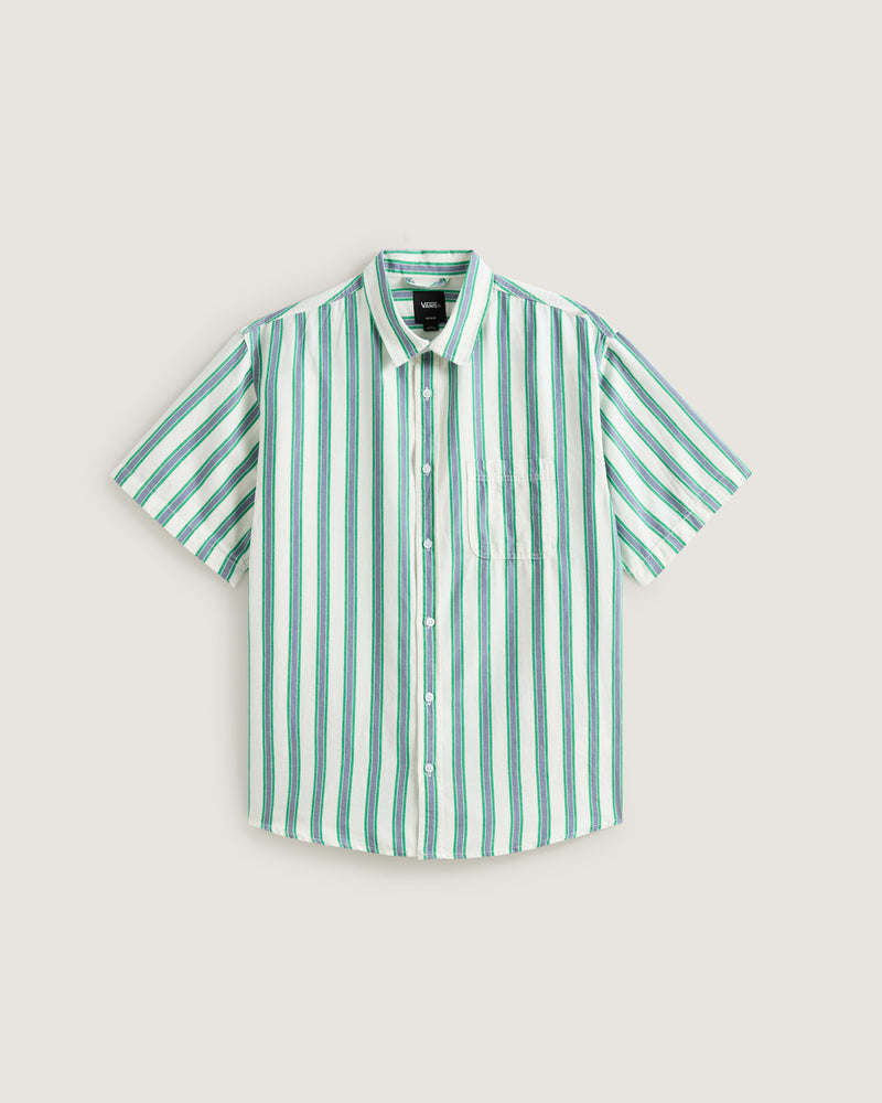 Load image into Gallery viewer, Vans Men's Lawson Stripe Shirt White/Vivid Verdant VN000TADGCP
