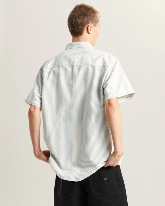 Vans Men's Lawson Stripe SS Shirt Dawn Mist/Marshmallow VN000TAGGCH