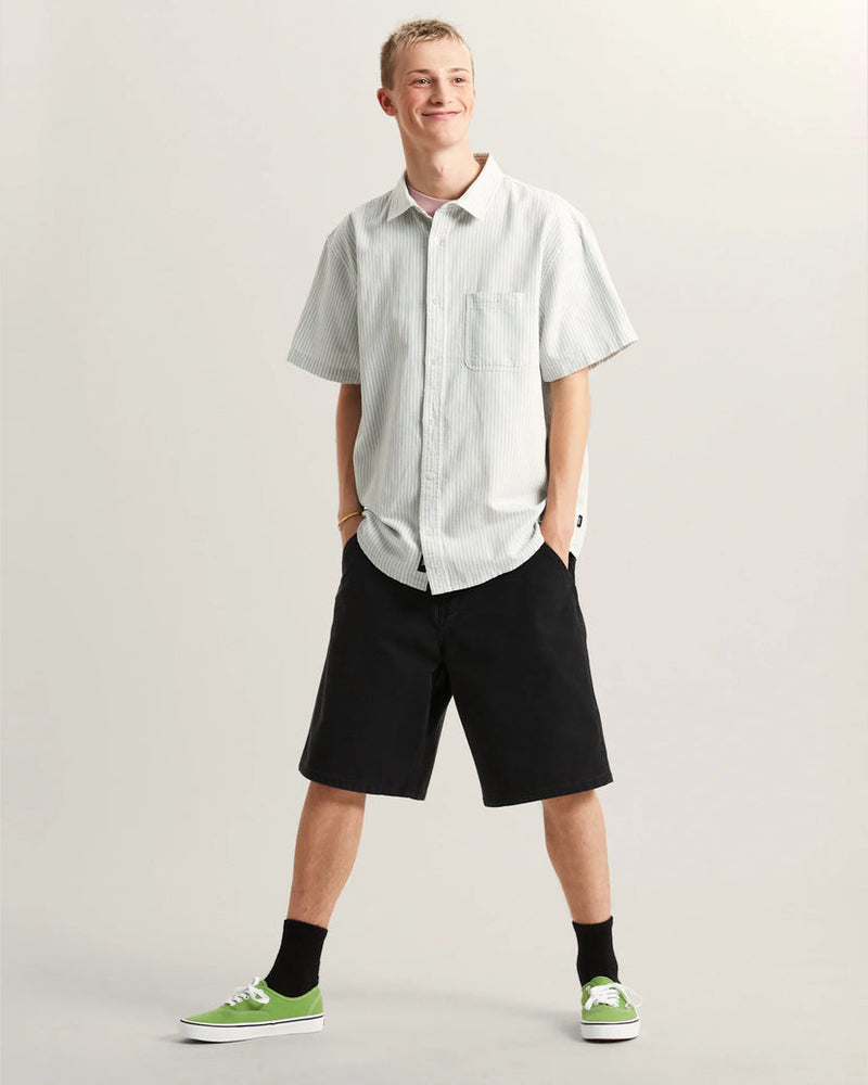 Load image into Gallery viewer, Vans Men's Lawson Stripe SS Shirt Dawn Mist/Marshmallow VN000TAGGCH
